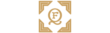 Stylized letter "F" within ornate frame.