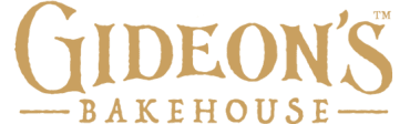 Gideon's Bakehouse logo on black background.