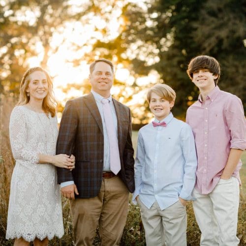 Left to Right: Lindsay (me), Andrew (husband), and my two boys Gabe and Gavin Deibler